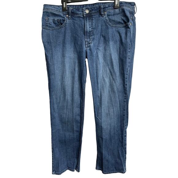 Buffalo David Bitton Jeans Men 38 Blue Dark Wash Cotton Denim Jackson X Straight - Picture 1 of 5